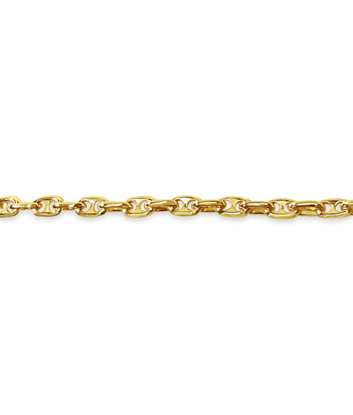 Anchor Mariner Solid Gold Handmade Bracelet – 5mm, 6.5–10 in (White/Yellow/Rose Gold)