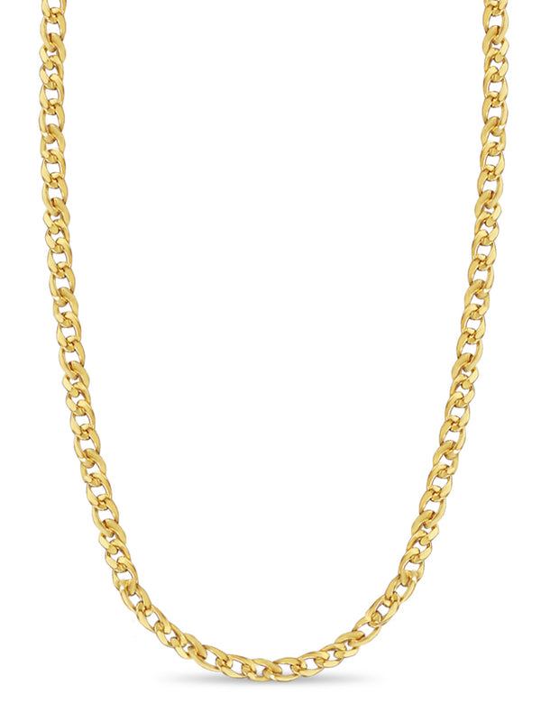 Curb solid gold handmade necklace, 13mm