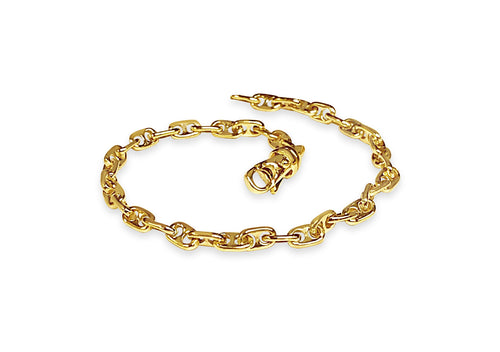 Anchor Mariner solid gold handmade bracelet, 5mm