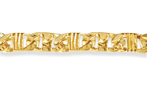 Anchor Mariner Solid Gold Handmade Bracelet – 6mm, 6.5–10 in (White/Yellow/Rose Gold)
