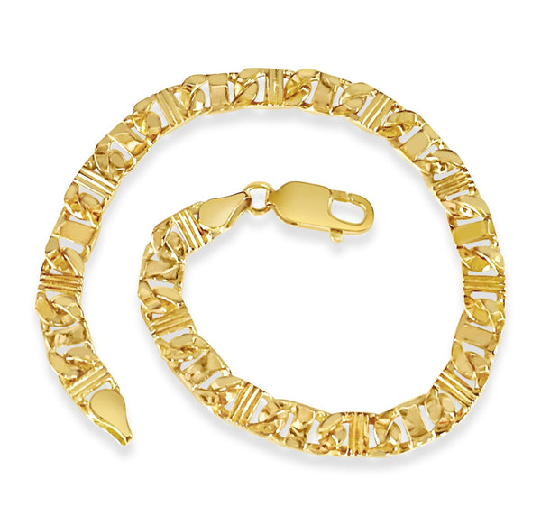 Anchor Mariner solid gold handmade bracelet, 6mm