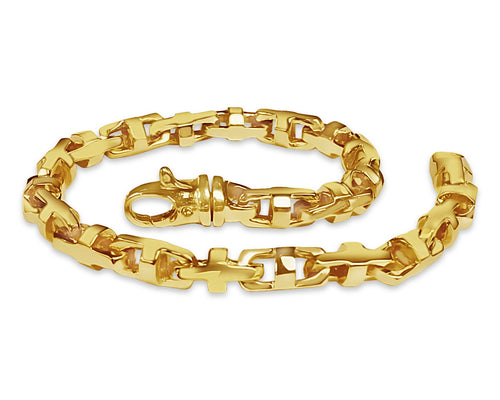 Anchor Mariner solid gold handmade bracelet, 7mm