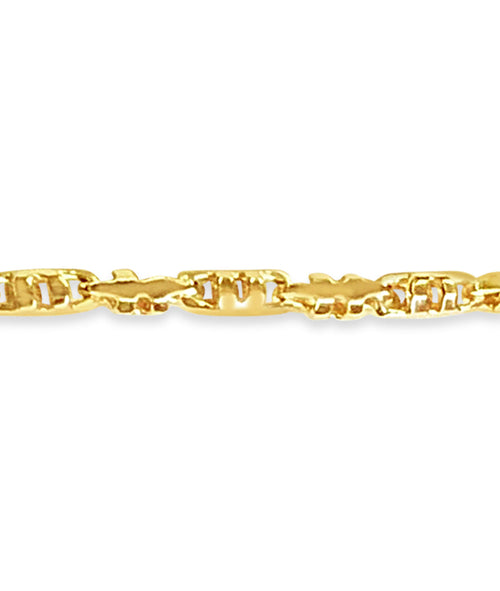 Anchor Mariner solid gold handmade bracelet, 6mm