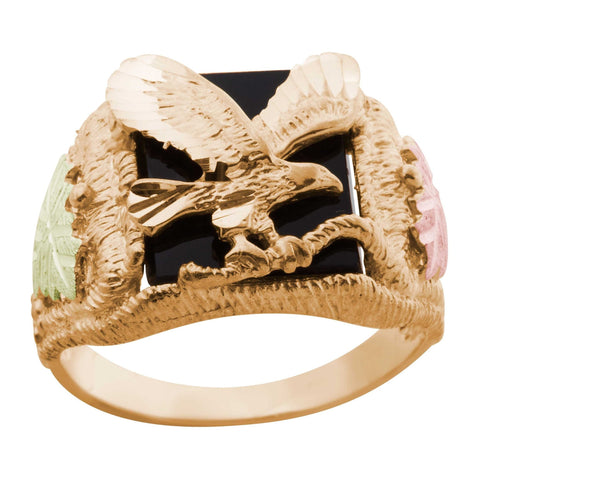 Onyx Eagle Black Hills Gold mens ring