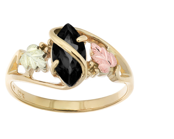 Marquise Onyx Black Hills Gold ladies ring