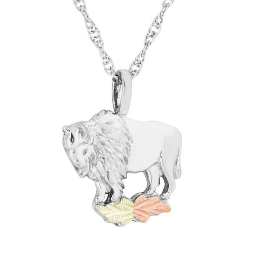 Buffalo - Sterling Silver Black Hills Gold Pendant