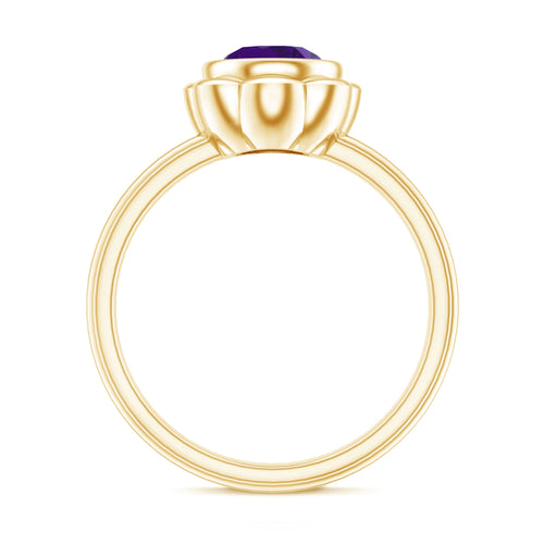 1.2 Carat Amethyst Engagement Ring in Bezel Setting