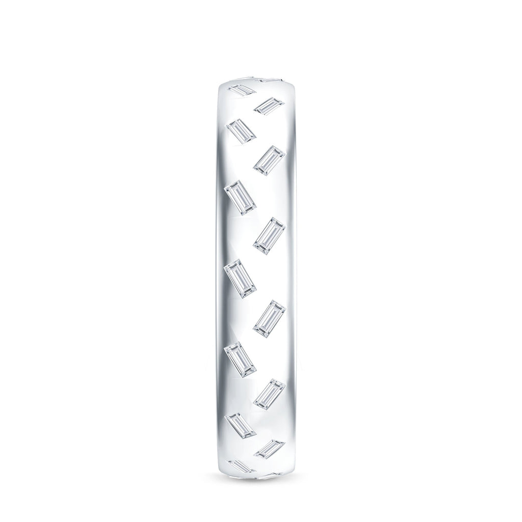 Baguette Cut Lab Grown Diamond Wedding Band With Certificate