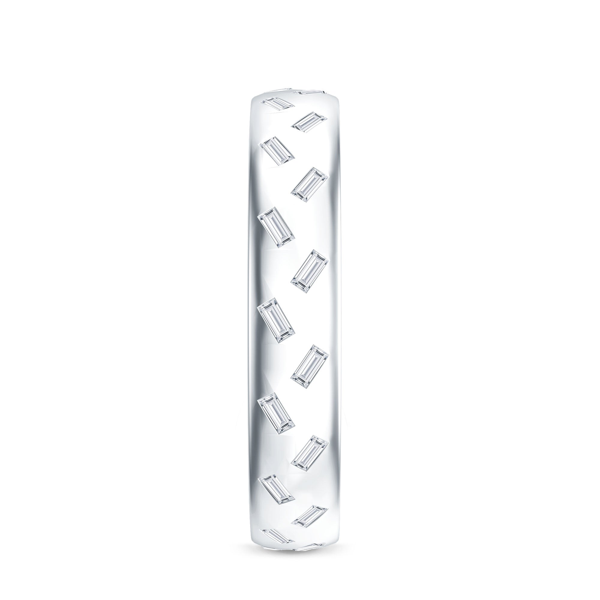 Baguette Cut Lab Grown Diamond Wedding Band With Certificate