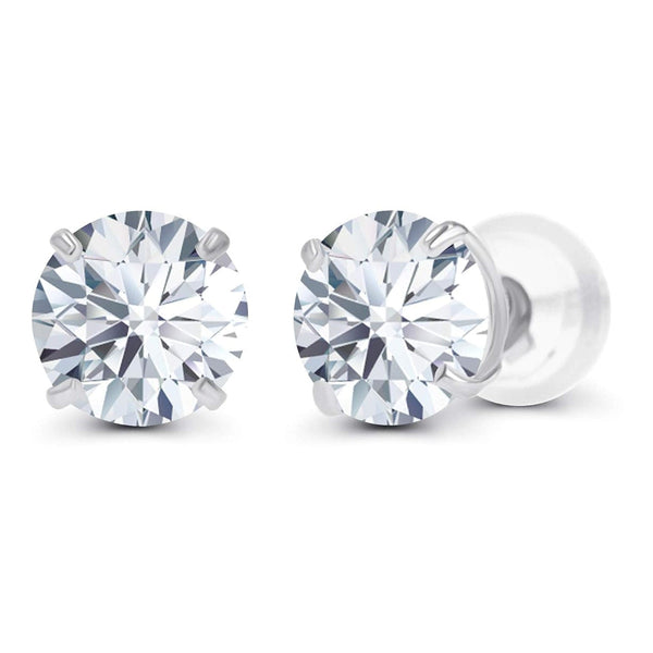 1.00 CTW AGI Certified Lab-Grown Diamond Stud Earrings in 14K Gold – E Color VS Clarity